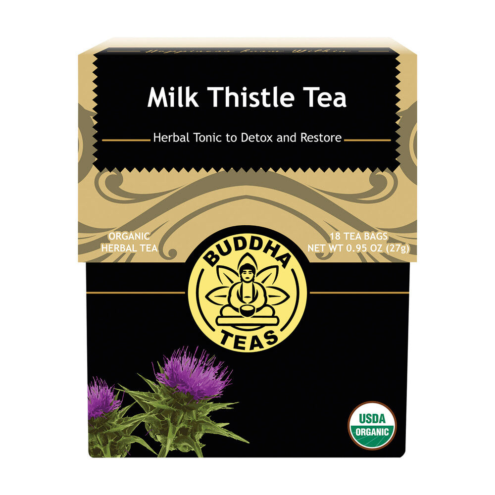 Buddha Teas Organic Herbal Tea Bags Milk Thistle Tea - 18 pack
