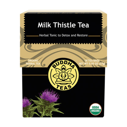 Buddha Teas Organic Herbal Tea Bags Milk Thistle Tea - 18 pack