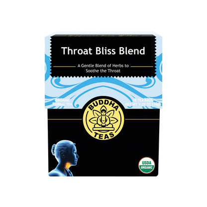 Buddha Teas Organic Herbal Tea Bags Throat Bliss Blend - 18 pack