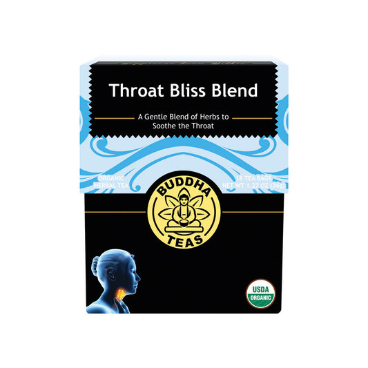 Buddha Teas Organic Herbal Tea Bags Throat Bliss Blend - 18 pack