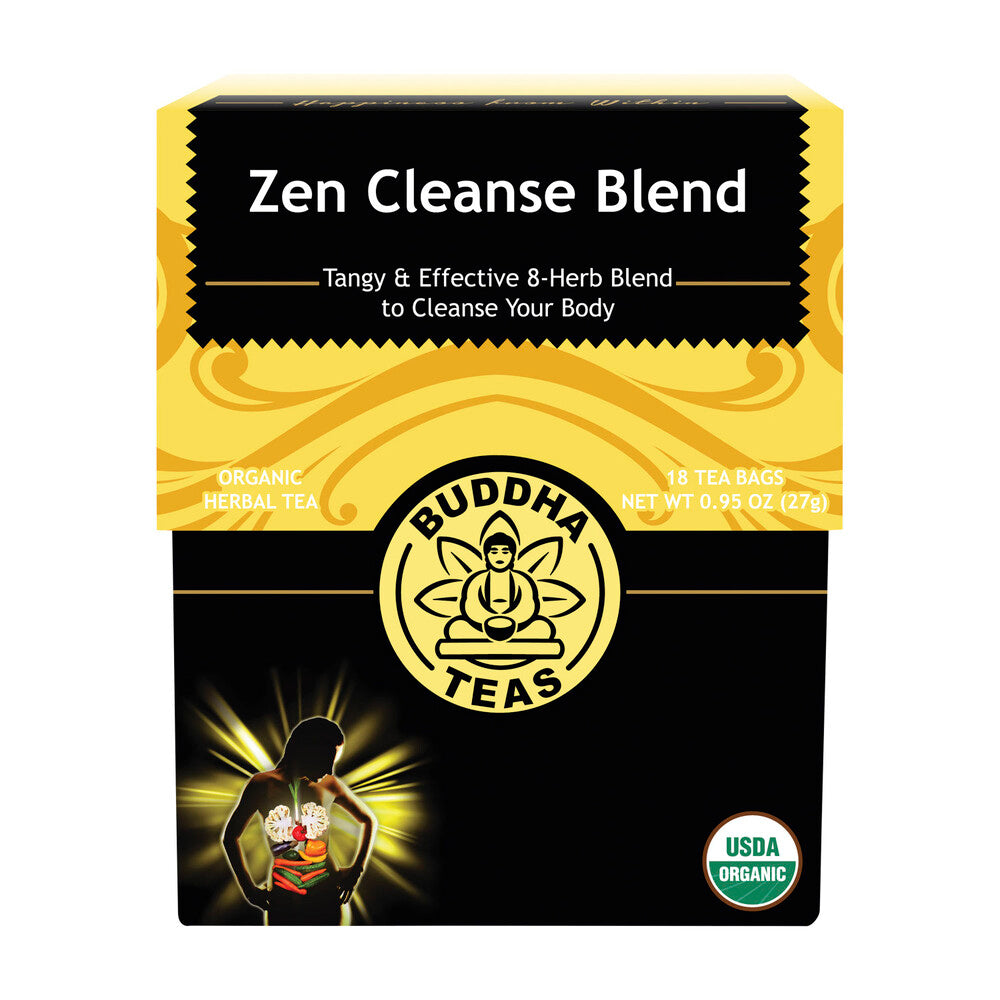 Buddha Teas Organic Herbal Tea Bags Zen Cleanse Blend - 18 pack