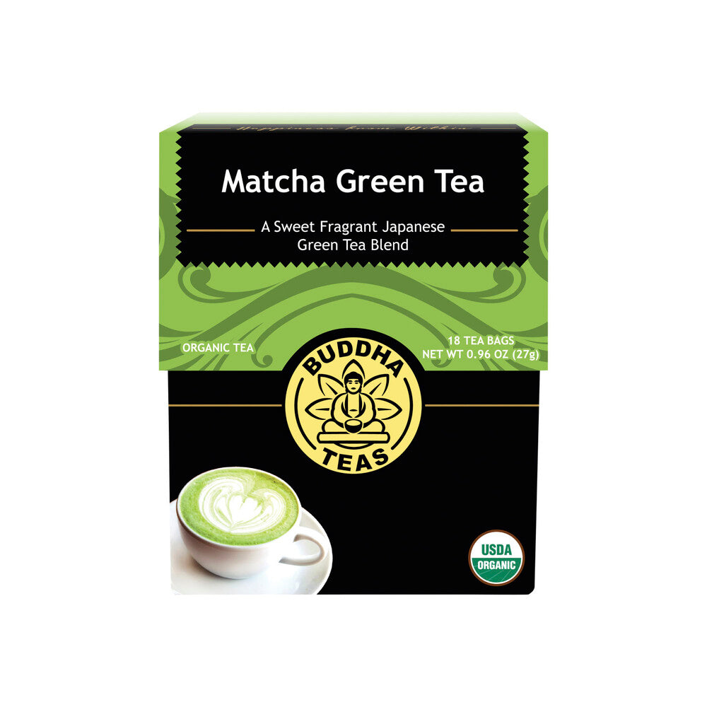 Buddha Teas Organic Tea Bags Matcha Green Tea - 18 pack