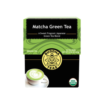 Buddha Teas Organic Tea Bags Matcha Green Tea - 18 pack