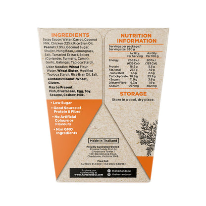 Hart & Soul Saucy Noodles Ready Meal Satay Chicken - 330 GRAM