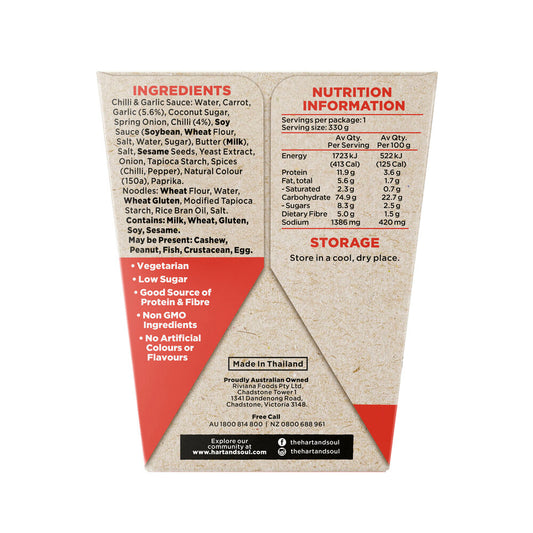 Hart & Soul Saucy Noodles Ready Meal Chilli & Garlic Ramen - 330 GRAM