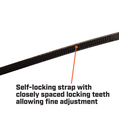 Crescent Black Cable Ties - 200 x 4.6mm - 100 Pack