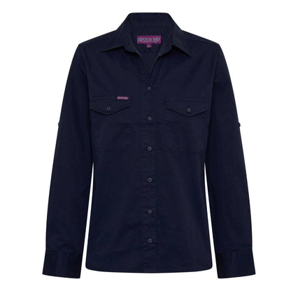 Green Hip Long Sleeve Shirt - Navy - Size 12