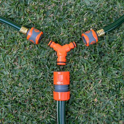 Pope Hose Coupler - 18mm to 2 x 12mm - Orange