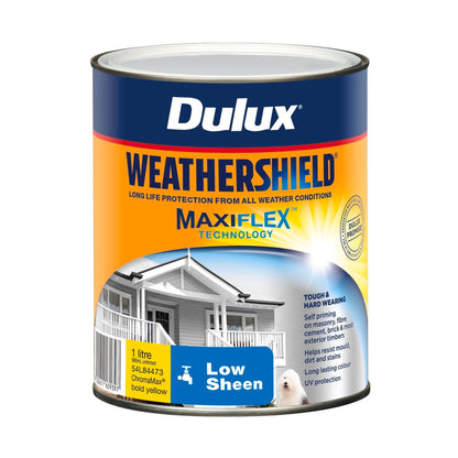 Dulux Weathershield Exterior Paint - 1L - Bold Yellow Low Sheen