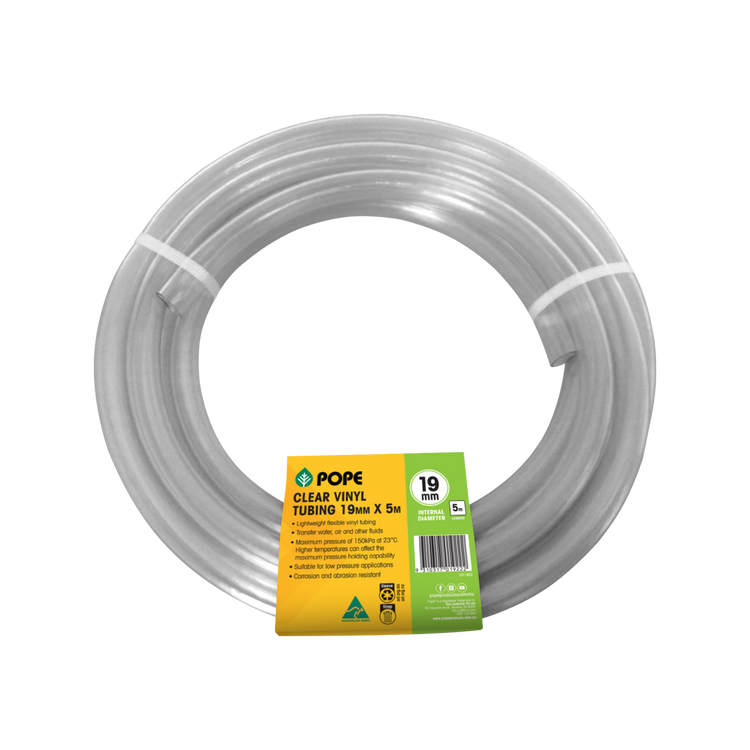 Pope Clear Vinyl Tubing - 19mm x 5m