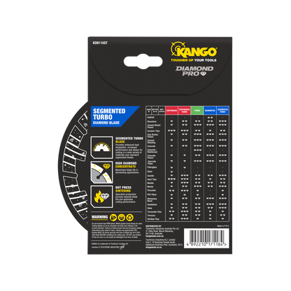Kango Diamond Saw Blade - 115mm - Turbo - Dry Cutting