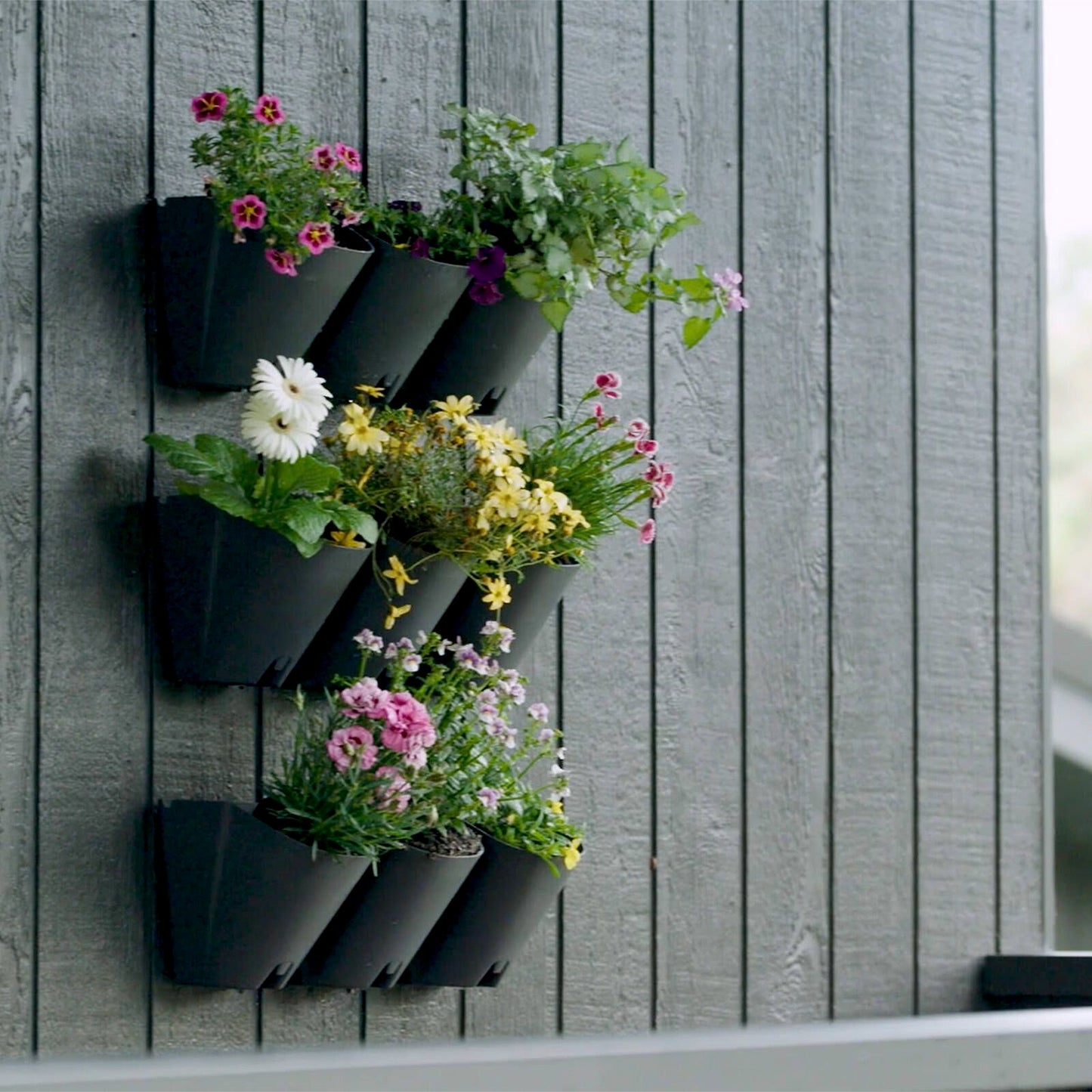Jack Garden Up Wall Stacker - 3 Pot - Charcoal