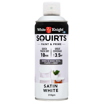 White Knight Squirts White Satin Spray Paint - 310g