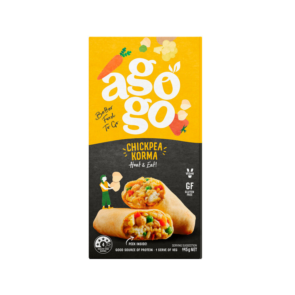 Agogo Gluten Free Chickpea Korma Wrap - 145g