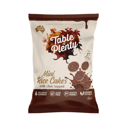 Table Of Plenty Share Topped Mini Rice Cakes Chocolate - 60g