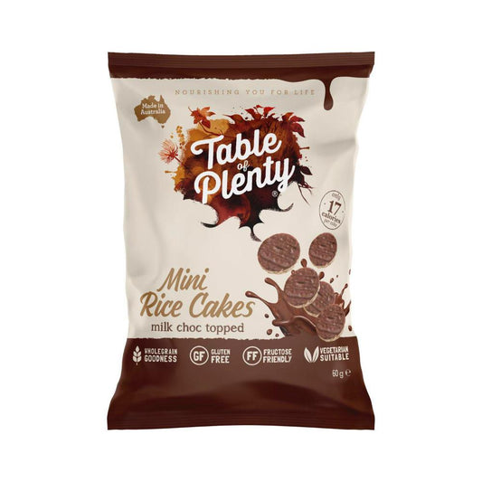 Table Of Plenty Share Topped Mini Rice Cakes Chocolate - 60g