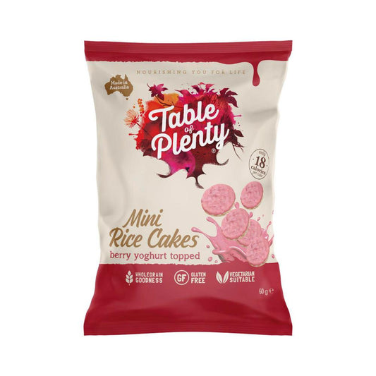 Table Of Plenty Share Topped Mini Rice Cakes Yoghurt Mixed Berry - 60g