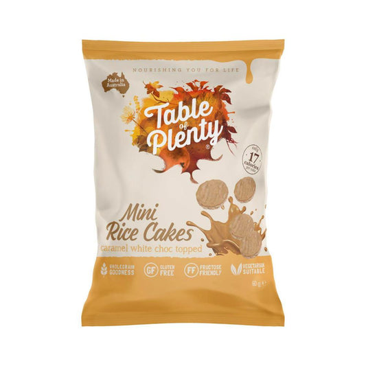 Table Of Plenty Share Topped Mini Rice Cakes Salted Caramel - 60g