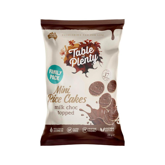 Table Of Plenty Family Topped Mini Rice Cakes Chocolate - 200 GRAM