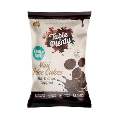 Table Of Plenty Family Topped Mini Rice Cakes Dark Choc - 200 GRAM