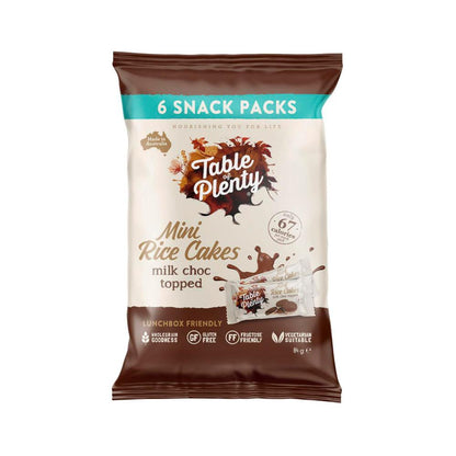 Table Of Plenty Snack Pack Topped Sweet Mini Rice Cakes Milk Choc - 84g