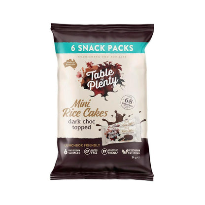 Table Of Plenty Snack Pack Topped Sweet Mini Rice Cakes Dark Choc - 84g