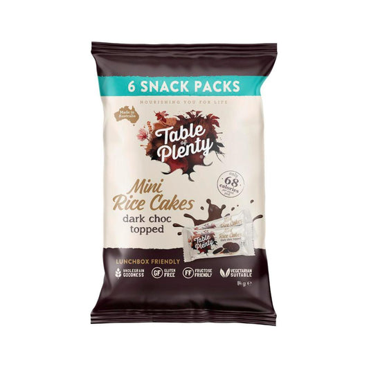 Table Of Plenty Snack Pack Topped Sweet Mini Rice Cakes Dark Choc - 84g