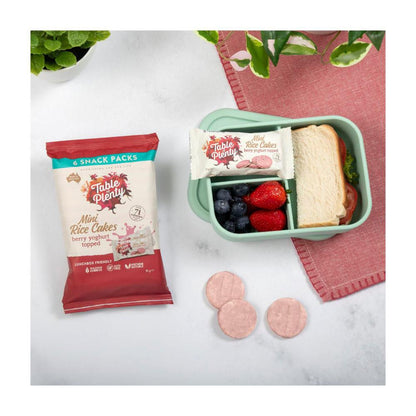 Table Of Plenty Snack Pack Topped Sweet Mini Rice Cakes Yoghurt Mixed Berry - 84g