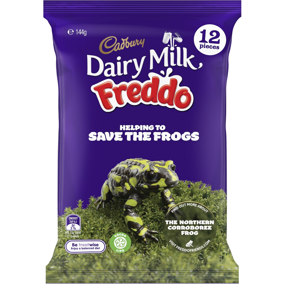 Cadbury Dairy Milk Chocolate Freddo Share Pack 12 Mini Bars 144g