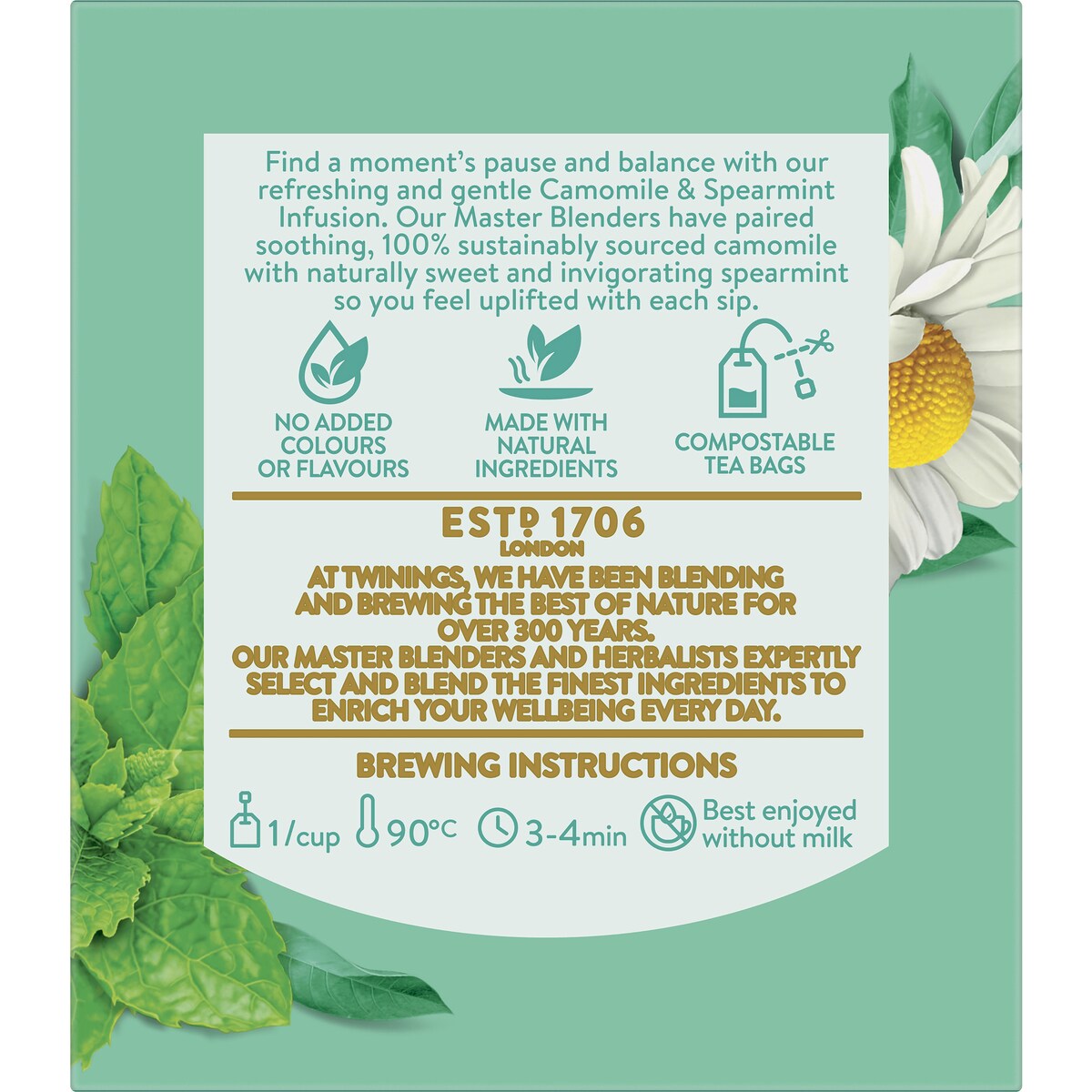 Twinings Camomile & Spearmint Tea Bags 10 pack