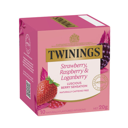 Twining's Strawberry Raspberry & Loganberry Infusions Tea Bags - 10 Pack