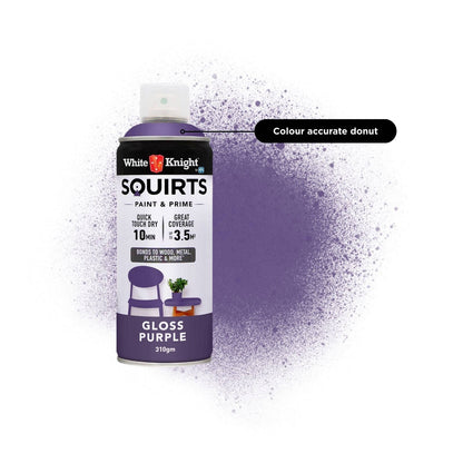 White Knight Squirts Purple Gloss Spray Paint - 310g
