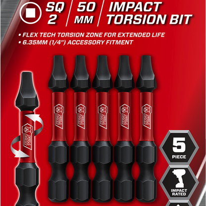 Full Boar Impact Torsion Bit - SQ2 - 50mm