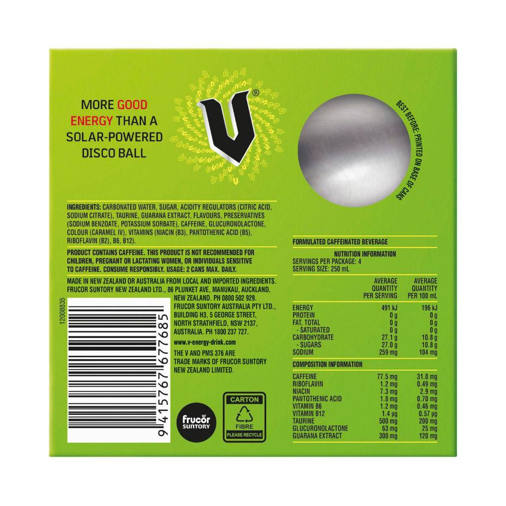 V Original Energy Drink 4x250ml - 4 pack
