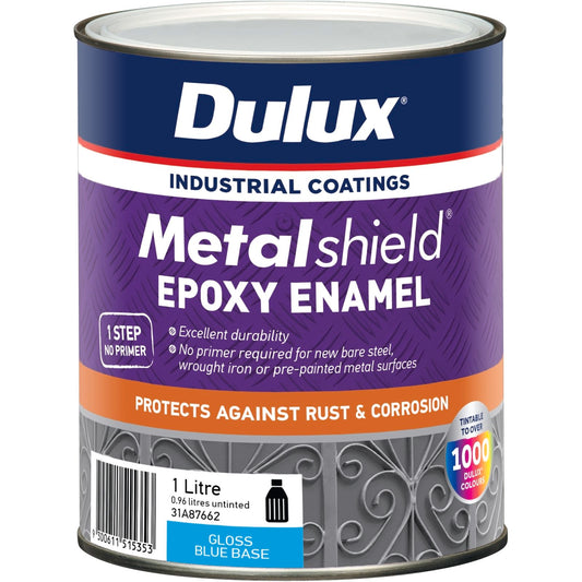 Dulux Metalshield Epoxy Enamel Gloss Paint - 1L - Blue Base