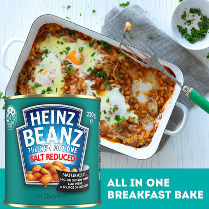 Heinz Beanz Canned Baked Breakfast Beans Salt Reduced 220g