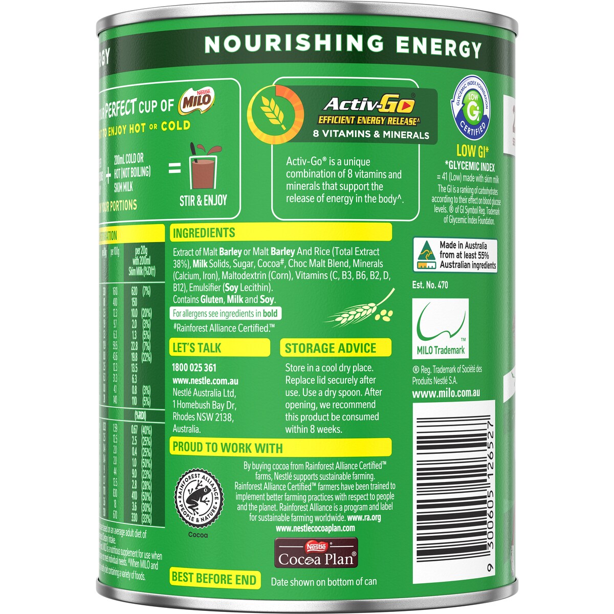 Nestle Milo Malted Drinking Chocolate 460g