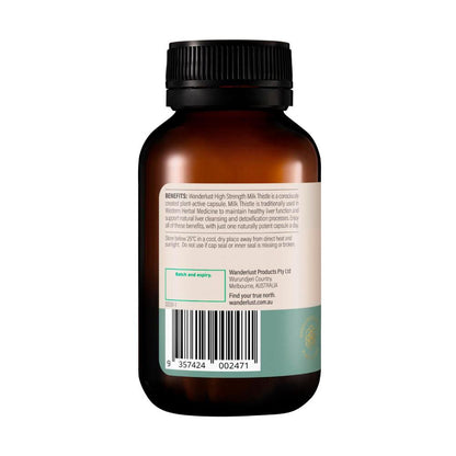 Wanderlust High Strength Milk Thistle Capsules - 30 pack