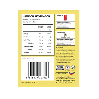 Bamboostick Ice Potong Sweet Corn 6 Pack - 390g