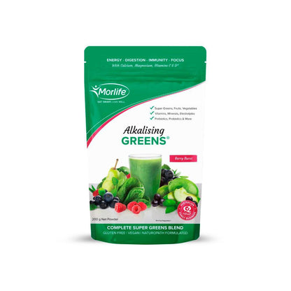 Morlife Alkalising Greens Berry Burst - 200g