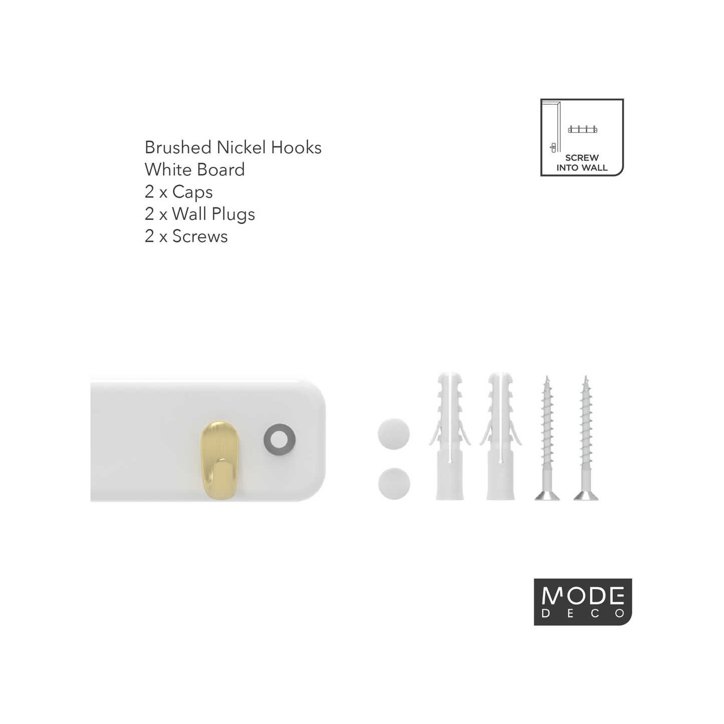 Mode Key Rack - 7 Hooks - 245 x 40 x 32mm