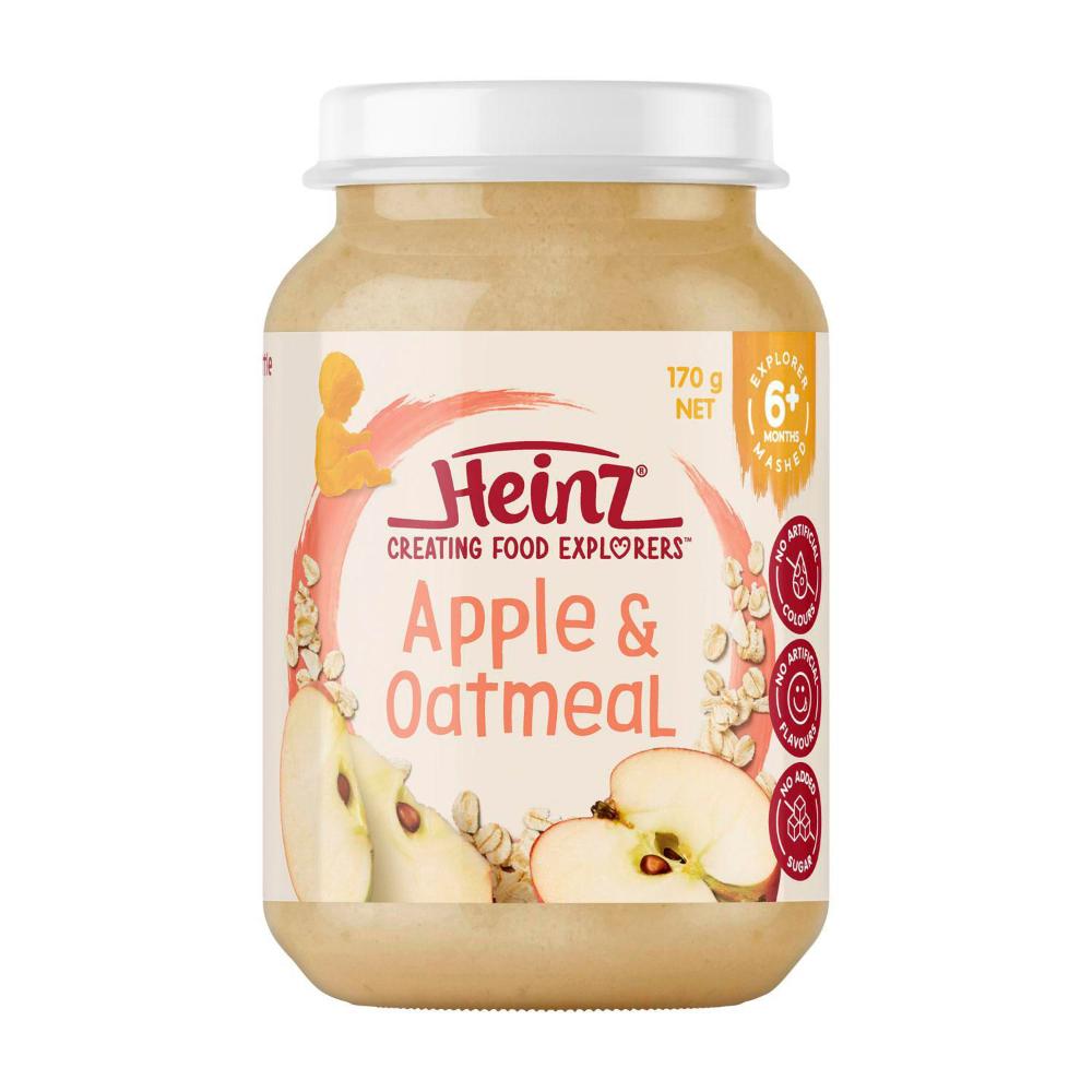 Heinz Apple & Oatmeal Puree Baby Food Jar 6+ Months - 170g