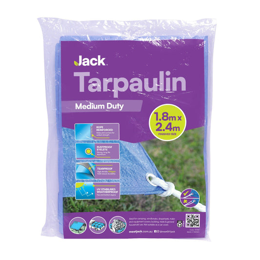 Jack Medium Duty Tarpaulin - 1.8 x 2.4m
