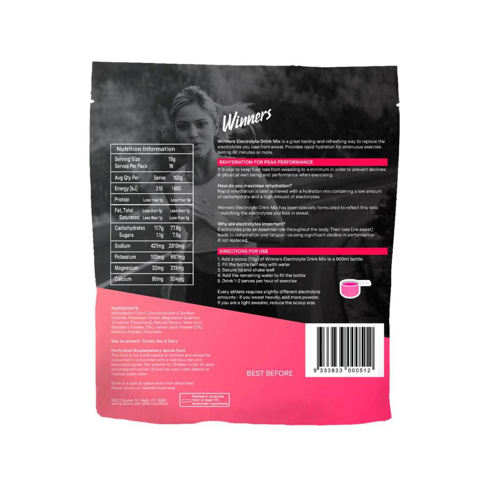 Winners Raspberry Lemonade Electrolyte Drink Mix - 250g