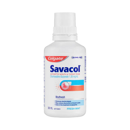 Colgate Savacol Antiseptic Fresh Mint Mouthwash Alcohol Free - 300mL