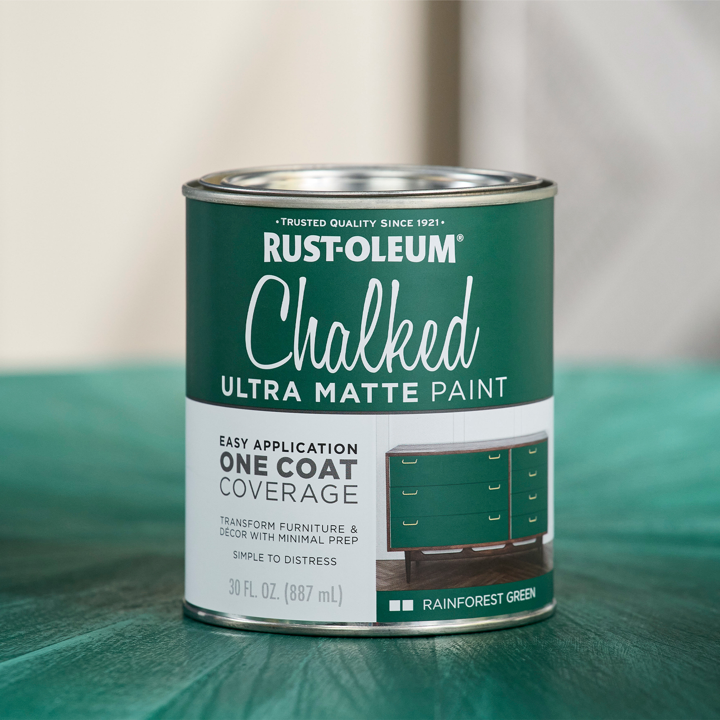 Rust Oleum Chalked Paint - 887ml - Rainforest Green