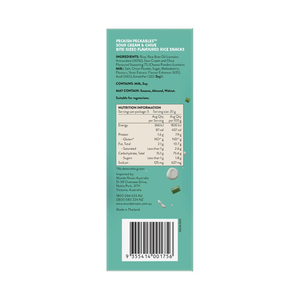 Peckish Rice Snacks Sour Cream Chives - 100g