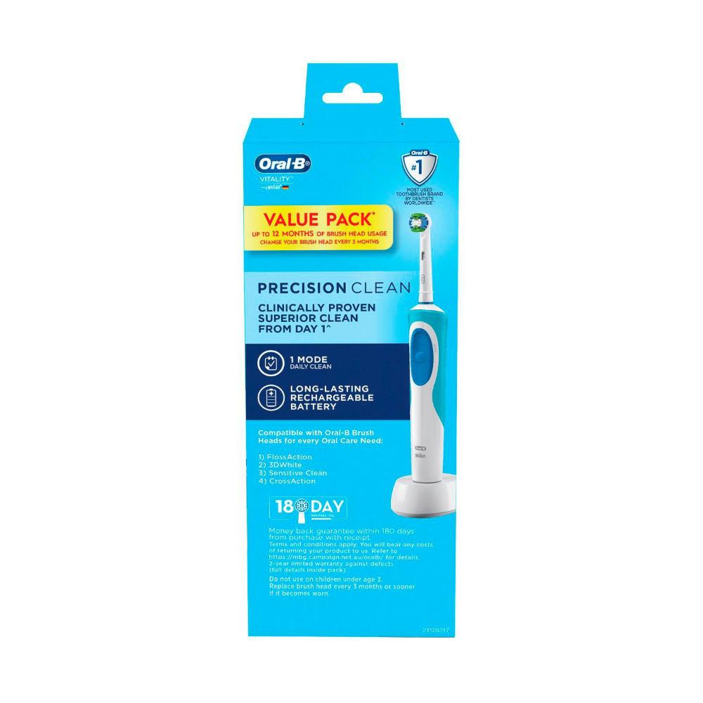 Oral B Vitality Precision Clean Electric Toothbrush + 4 Replacement Head Va ... 1 Pack