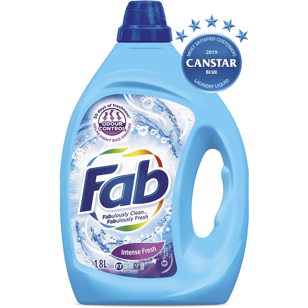 Fab Laundry Liquid Intense Fresh Odour Control 1.8L