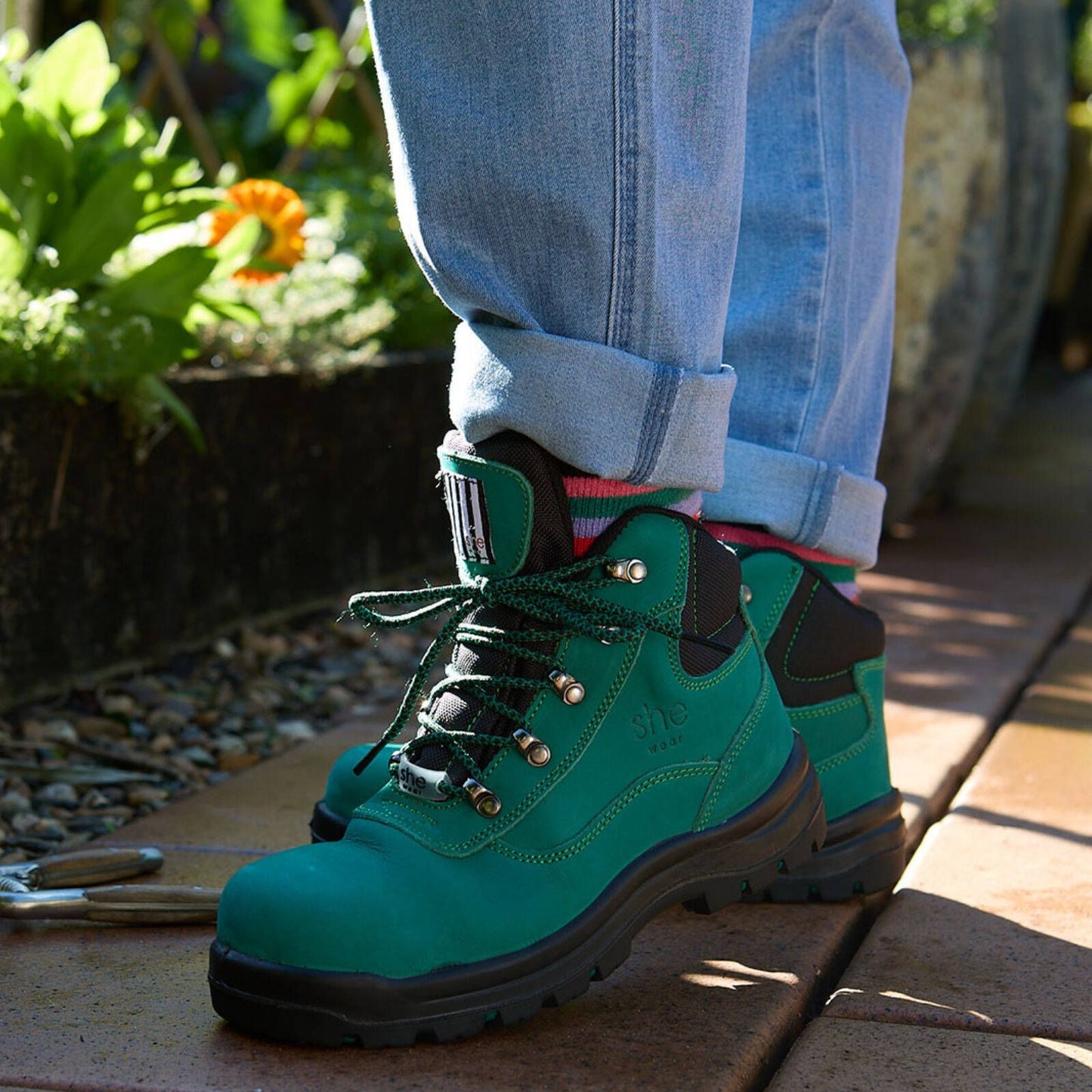She Wear Women's Safety Workboots - Size 6 - Green